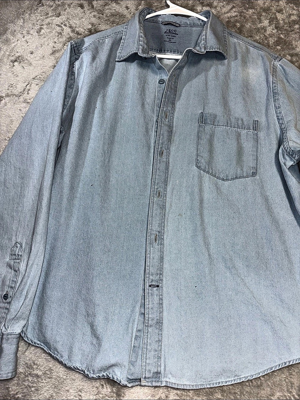 IZOD Men's Denim Button Down Shirt XL